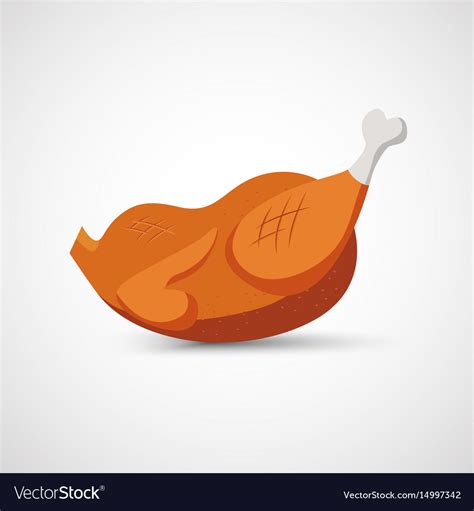 Roast Chicken Royalty Free Vector Image Vectorstock