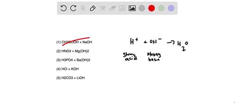 SOLVED Consider The Neutralization Reactions Between The Following