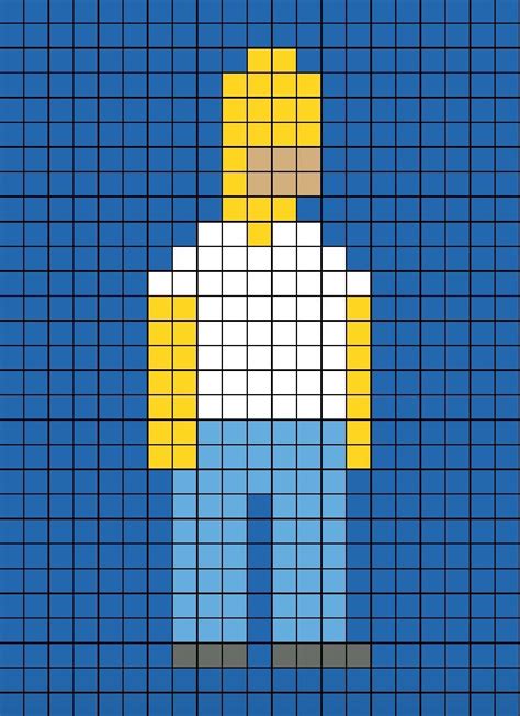 Homer Simpson Pixel Art | Pixel art, Pixel art pattern, Graph paper designs