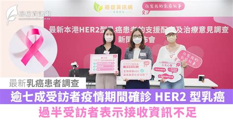 新聞稿 最新調查顯示逾七成受訪者於疫情期間確診her2型乳癌 超過一半受訪者表示接收資訊不足 癌症資訊網