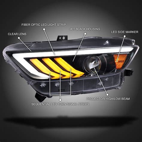 Ford Mustang Hid Model Led Optic Strip Seq Turn Signal