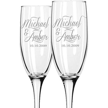 Amazon Custom Wedding Champagne Flutes Set Of Single Initial