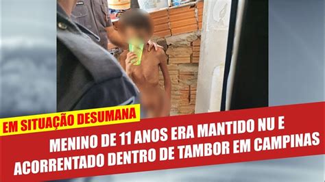 BEIRA RIO NOTÍCIAS Menino acorrentado em tambor segue internado e