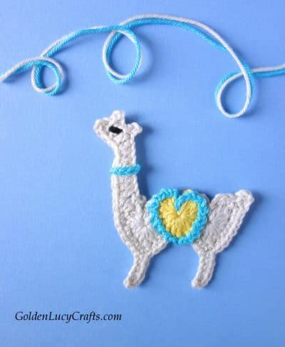 Crochet Llama Applique Free Crochet Pattern Goldenlucycrafts