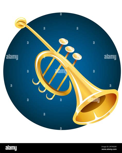 Trumpet Music Instrument In Circle Vector Illustration Stock Vector