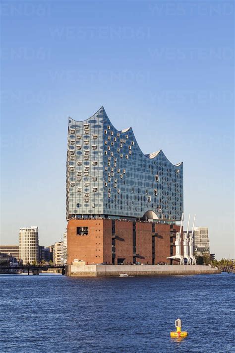 Germany Hamburg Elbe Philharmonic Hall Seen From The Water Stock Photo