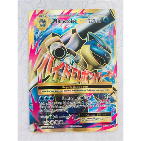 M Blastoise Ex Oc Off Center Miscut Pokemon Tcg Trading Cards Full Art Xy Ultra Shopee