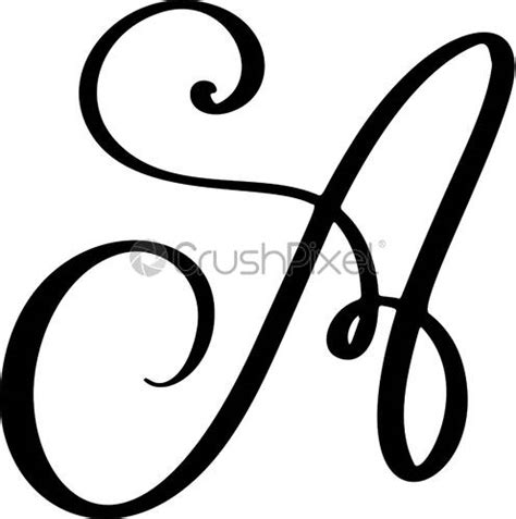 Hand drawn vector calligraphy letter font A Isolated letter written ...