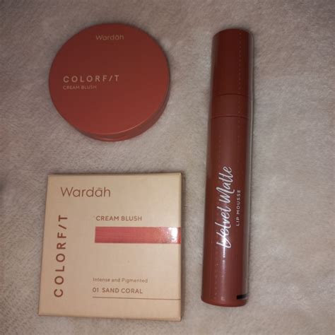 Jual Wardah Velvet Matte Lip Mousse And Wardah Colorfit Cream Blush