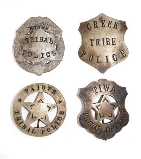 Indian Tribal Police Badges 4 Lot 5069