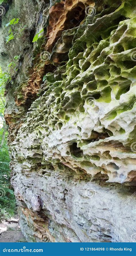 Unusual Limestone Rock Formation In The Shawnee National Forest Stock