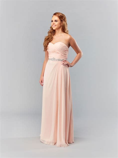 BM002 Blush Strapless Chiffon Bridesmaid Dress British Bridal