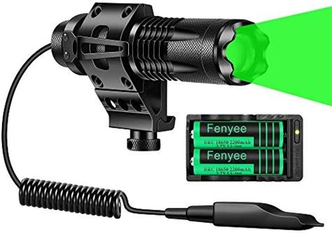 Fenyee Green Light Tactical Flashlight Yards Adjustable Spotlight