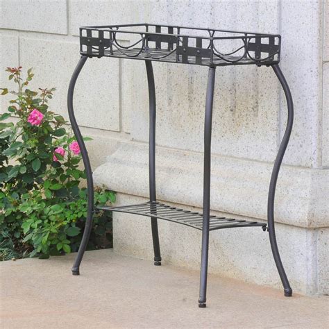 2-Tier Patio Plant Stand in Antique Black - Walmart.com - Walmart.com