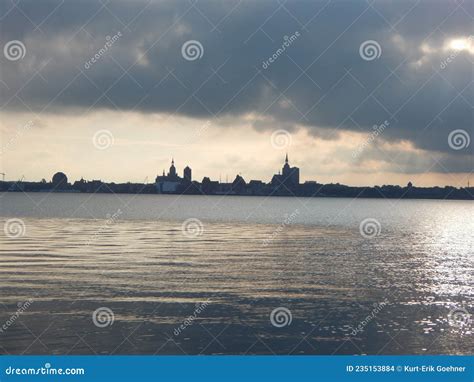 Skyline of the Hanseatic City of Stralsund Stock Photo - Image of horizon, sunset: 235153884