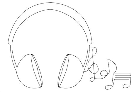 Premium Vector | A drawing of a pair of headphones with a black and ...