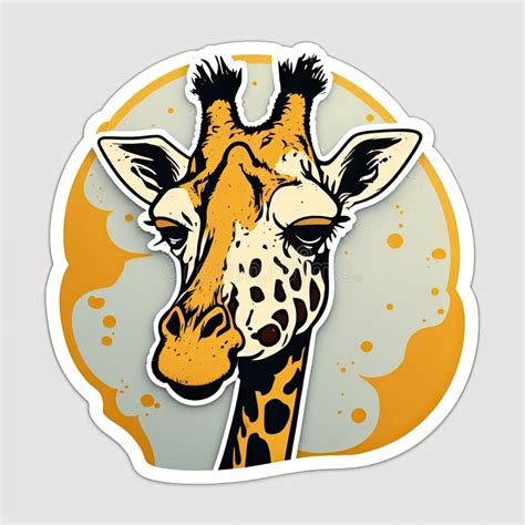 Fictional Giraffe Sticker Design Made With High Quality Generative Ai Stock Illustration