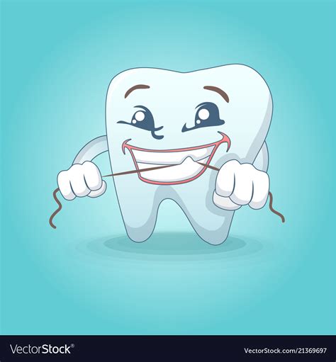 Cute Smiling Tooth Concept Background Cartoon Vector Image