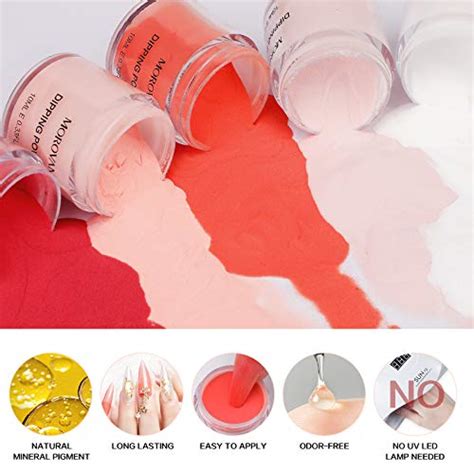 Morovan Dip Powder Nail Kit Starter 6 Colors Dip Powder Kit