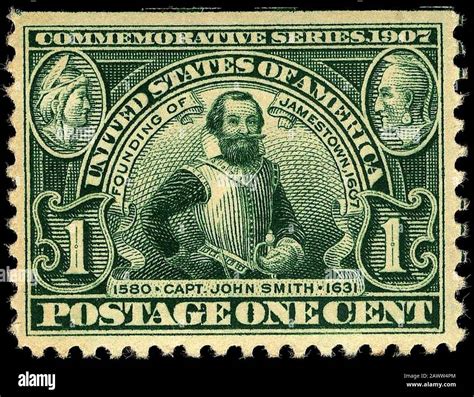Founding Of Jamestown Stamp 1c 1907 Issue Stock Photo Alamy