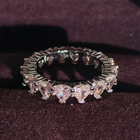 Coquette Style Ring Paved Shining Zirconia In Heart Shape Temu United