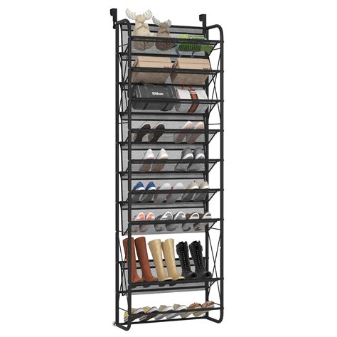 Jsb 10 Tier Shoe Rack Mesh Fabric Over The Door Shoe Organizer X