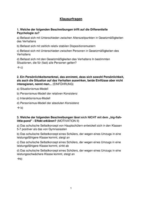 Altklausurfragen Diff Klausurfragen Welche Der Folgenden