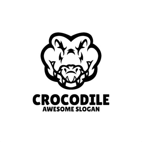 Ilustração De Design De Logotipo De Mascote Simples De Crocodilo Vetor Grátis