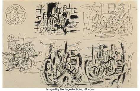 Fernand Léger Six Studies for Les cyclistes MutualArt