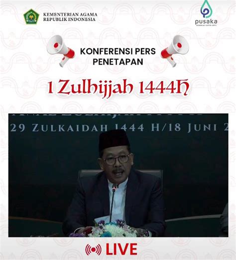 Hasil Sidang Isbat Pemerintah Tetapkan Idul Adha 1444 H Jatuh Pada 29