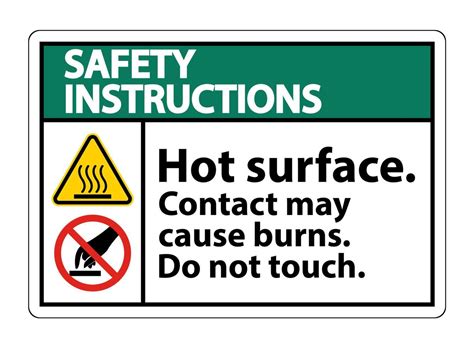 Safety Hot Surface Do Not Touch Symbol Sign Isolate On White Background Vector Illustration