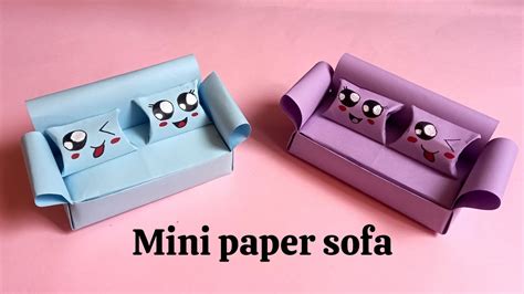 How To Make A Paper Sofa Diy Miniature Sofa Paper Craft Origami