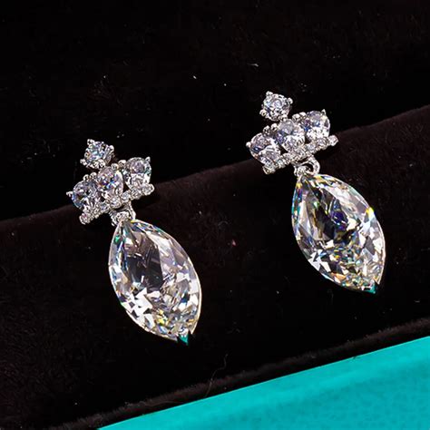 QINHUAN Luxury 3 Carat Moissanite Drop Earrings For Women Pt950