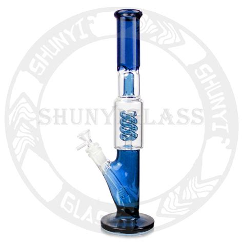 Factory Wholesale Stright Tube Glass Water Pipe Dab Rig Recyclers Coil Perc Hookah Smoking Pipes