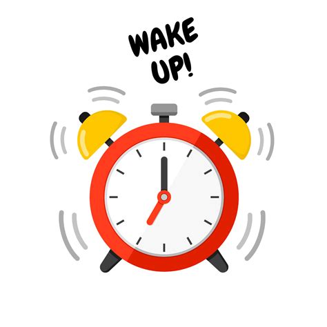 Red Alarm Clock Rings To Wake Up 11514533 Vector Art At Vecteezy