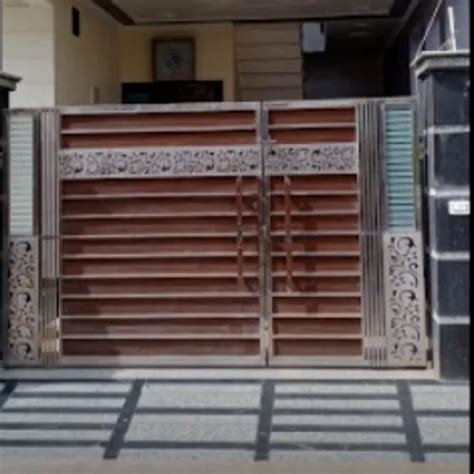 Modern Stainless Steel Swing Main Gate Design For Home At 1050 Sq Ft