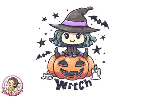 Cute Halloween Witch 1 Graphic by huapika · Creative Fabrica