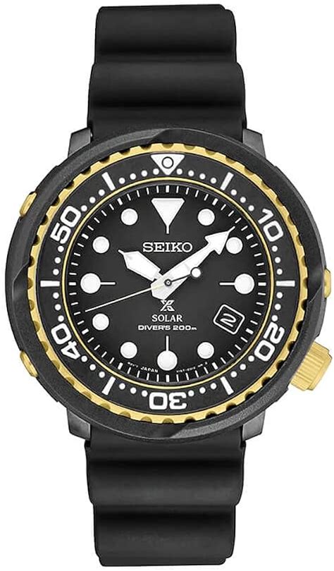 Amazon Seiko Prospex Solar Dive Watch With Black Silicone Strap