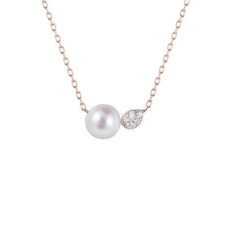 Pearl And Diamond Necklace Shop 18k Leaves Pearl And Diamond Necklaces Gold