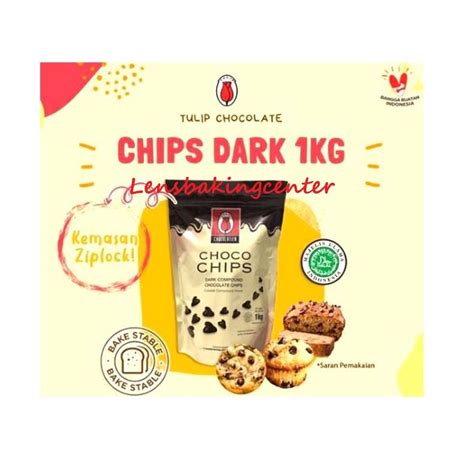 Jual Tulip Dark Compound Choco Chips 1kg Tulip Choco Chips Packing