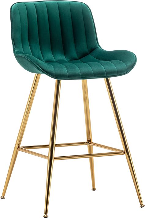 Sidanli Green Velvet Bar Stools Set Of Inch Bar Stools For