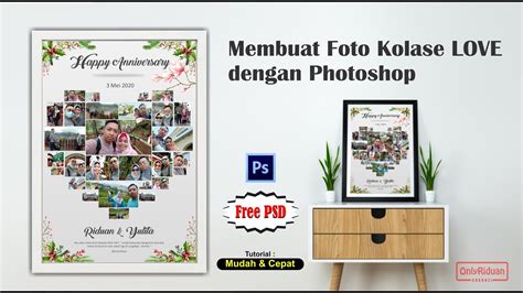 Template Cara Membuat Foto Kolase Bentuk Love Di Photoshop Free Psd