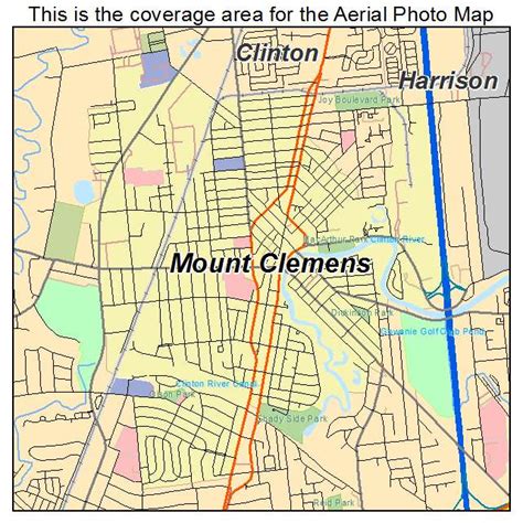 Aerial Photography Map of Mount Clemens, MI Michigan