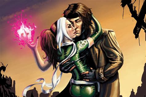 Hd Wallpaper X Men Gambit Rogue Marvel Comics Wallpaper Flare