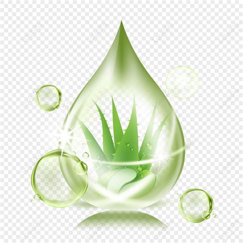 Transparent Fresh Green Aloe Vera Gel Face Complexion PNG Image Free