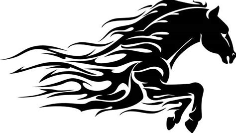 Abstract Fire Horse Silhouette Illustrations Royalty Free Vector