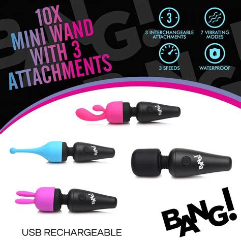 Bng Ah061 Bang 10x Mini Wand With 3 Attachments Honeys Place