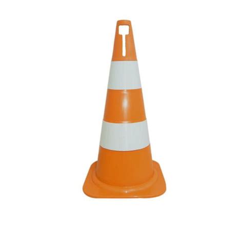 Cone de sinalização 50cm laranja e branco sinaliza mais Wimport