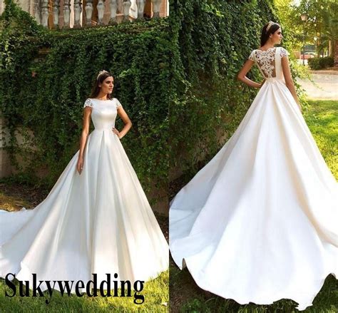 Trajes De Novia Con Manga Corta Manga