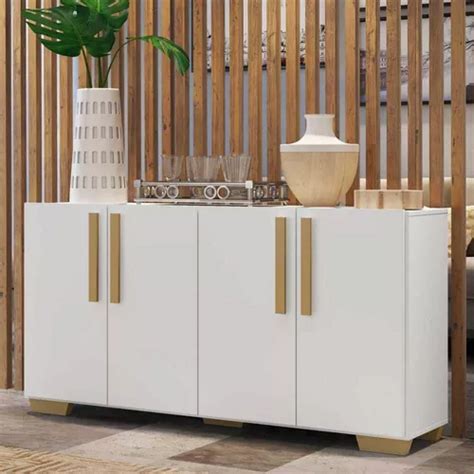 Aparador Buffet Ptas P S Quad Viena Multim Veis Branco Nat Cor Branco